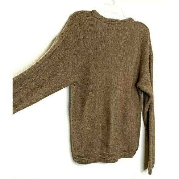 Chaps Ralph Lauren tan knit sz l Polo crew neck sweater long sleeve - Picture 3 of 11